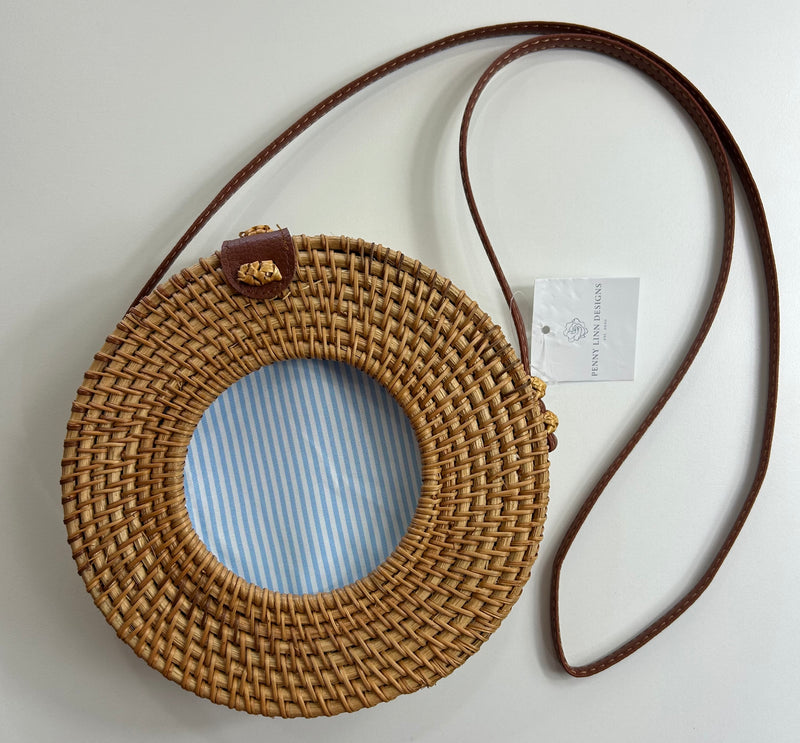 Round Wicker Bag- Brown