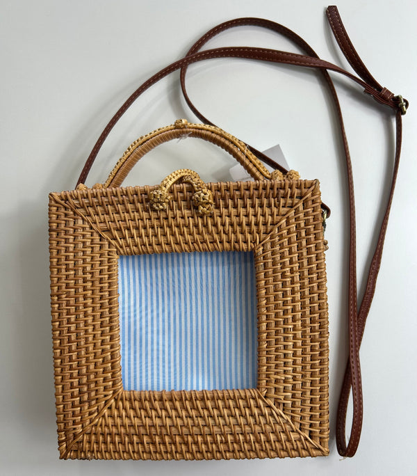 Square Wicker Bag- Brown