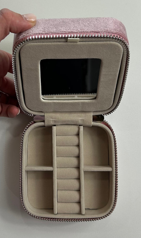 Pink Velvet Jewelry Box