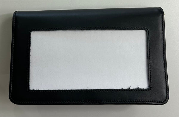 Self-Finishing Black Leather Shoulder Bag