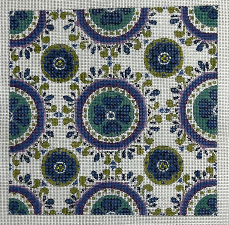 Floral Medallions Square Canvas