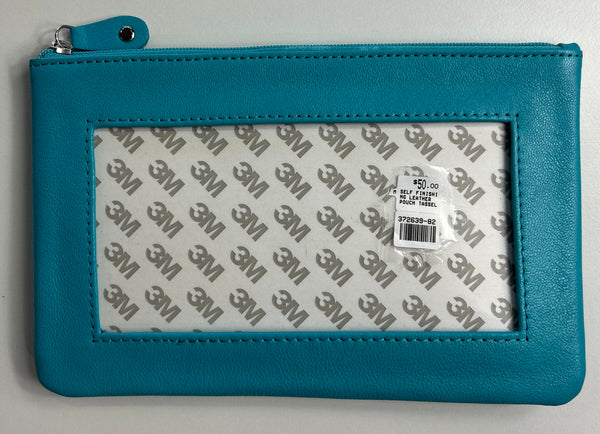 Self-Finishing Leather Pouch with Tassel- Oasis Blue