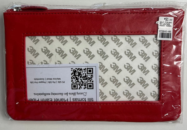 Self-Finishing Leather Pouch with Tassel- Oasis Red