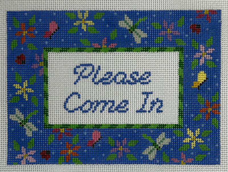 "Please Come In" with Bugs and Buds Canvas