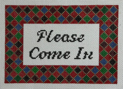 "Welcome" Harlequin Sign Canvas