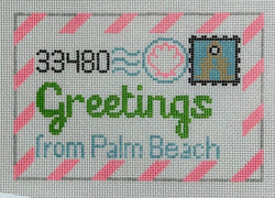 Greetings From Palm Beach Postcard Canvas