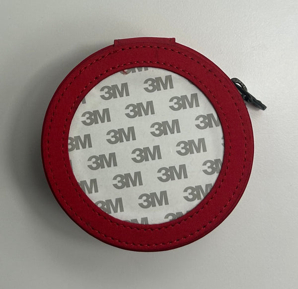 Self-Finishing Round Leather Case- Red