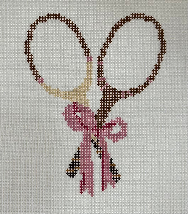 Crossed Rackets with Bow Canvas