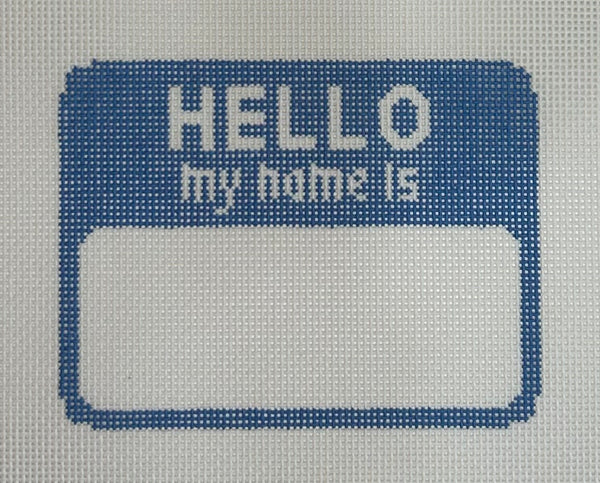 Hello My Name Is Canvas- Blue