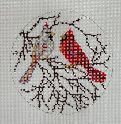Snowy Cardinals Canvas