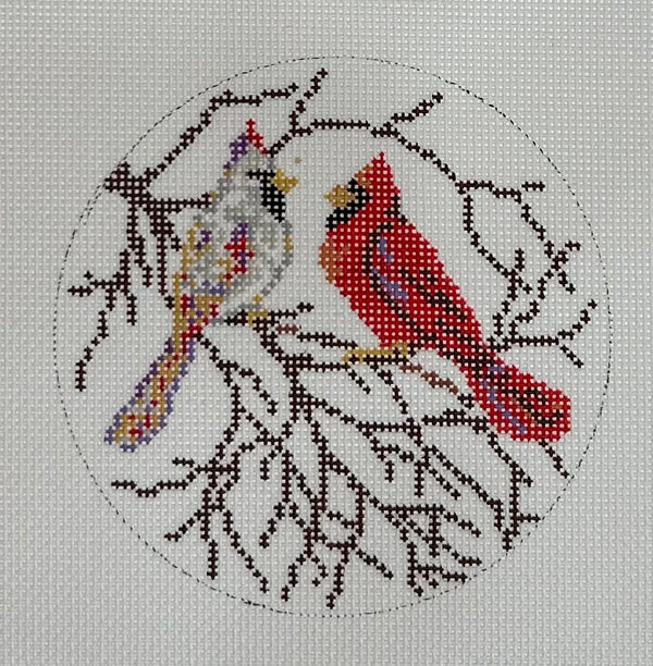 Snowy Cardinals Canvas