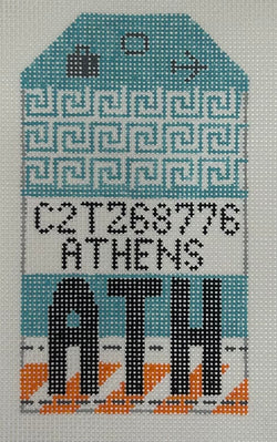 Retro Travel Tag- Athens