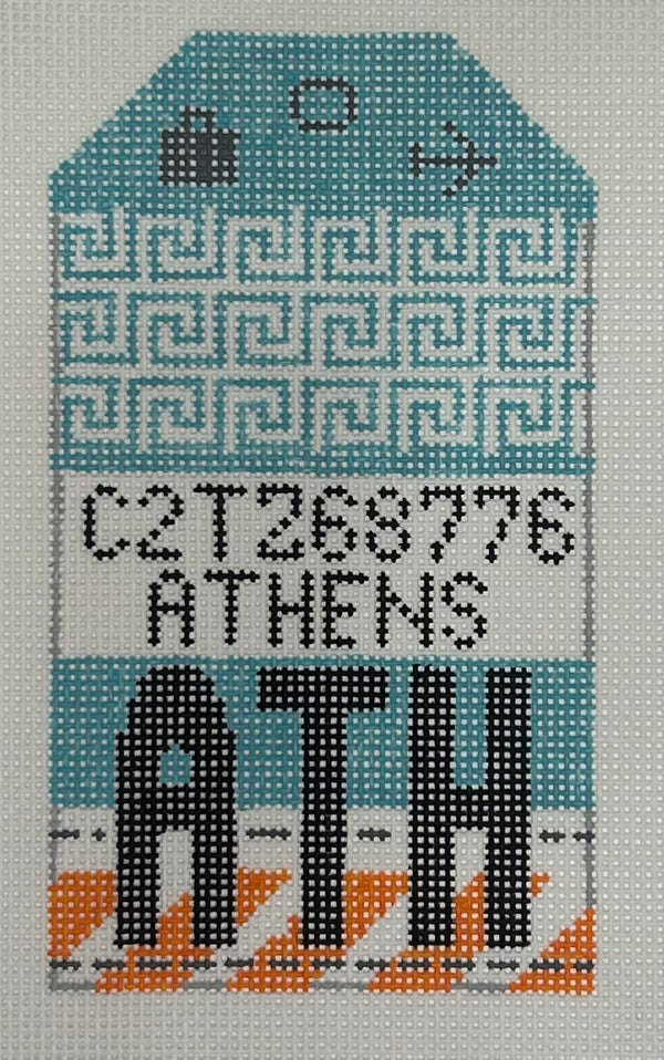 Retro Travel Tag- Athens