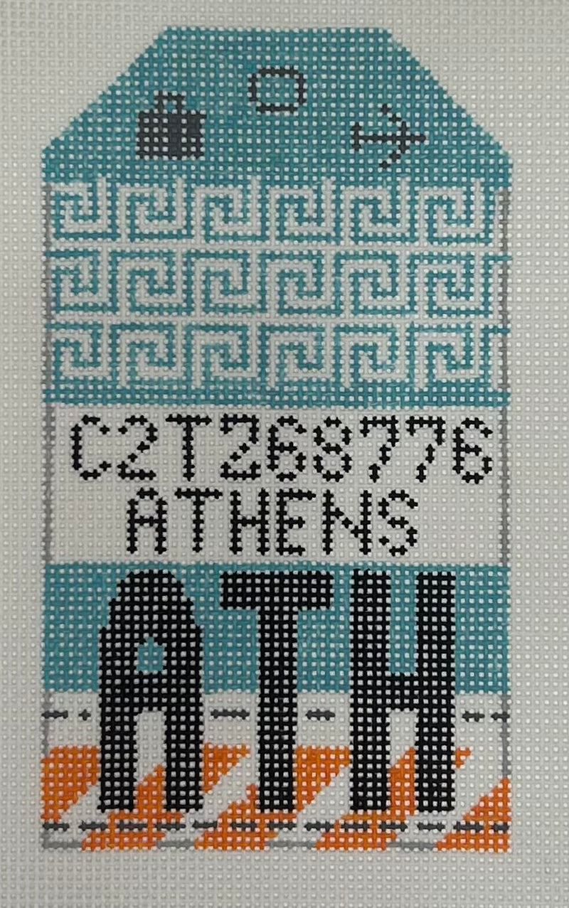Retro Travel Tag- Athens