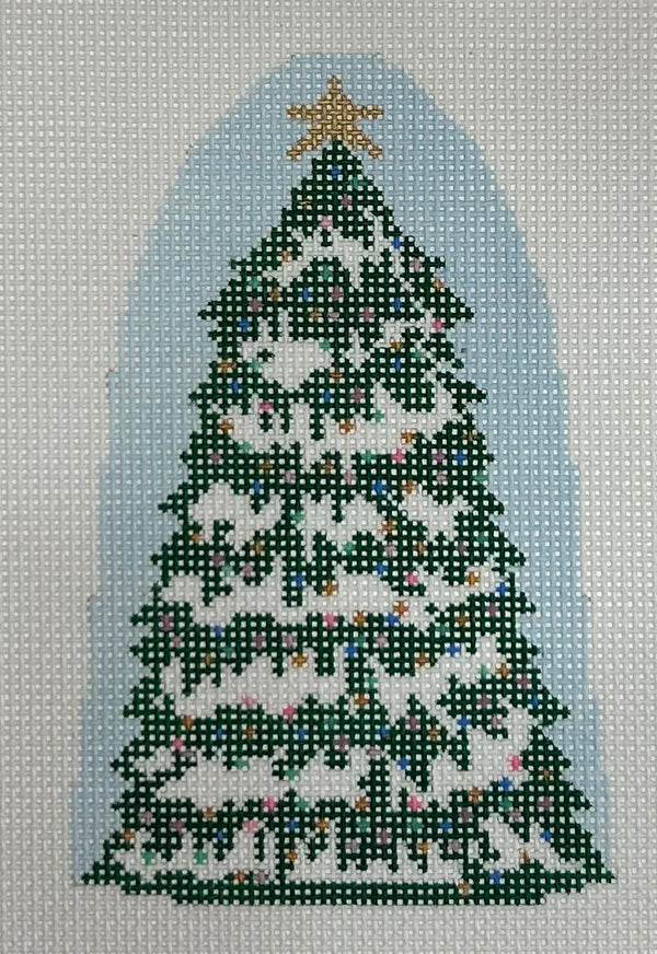 Christmas Village Tree Canvas