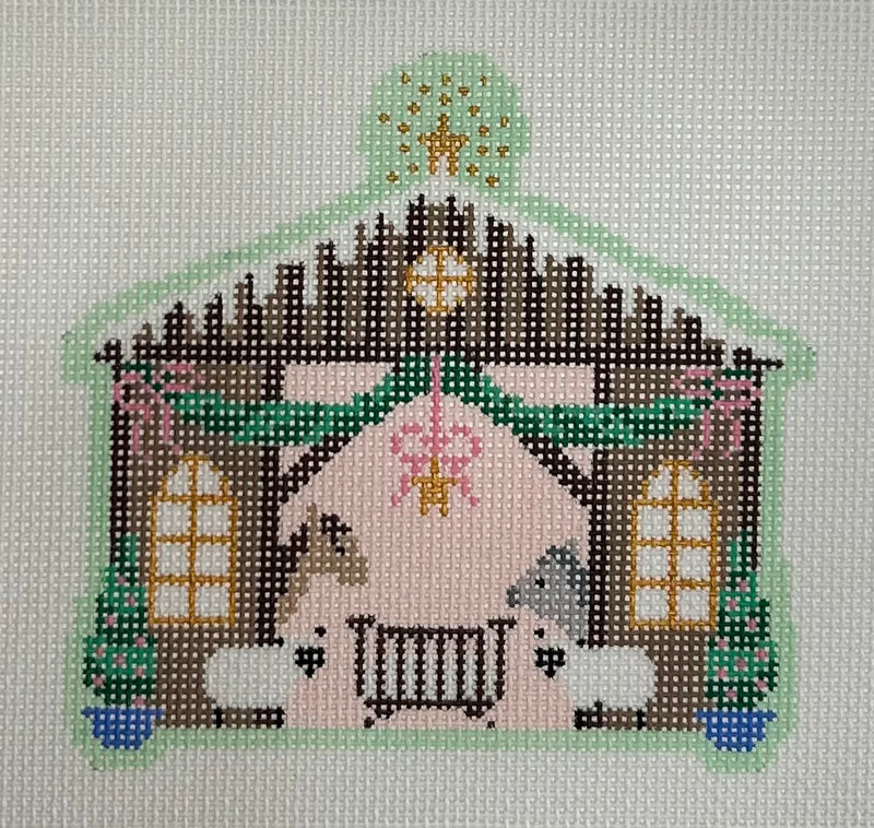 Christmas Village Stable Canvas