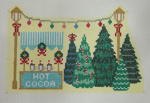 Christmas Village Tree Lot Canvas