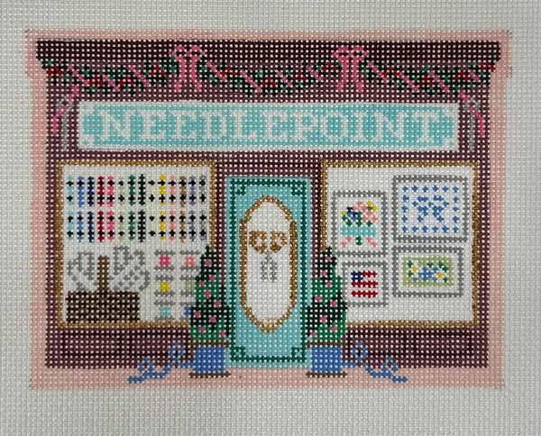 Christmas Village Needlepoint Shop Canvas