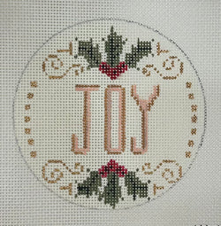 Joy with Holly Ornament Canvas