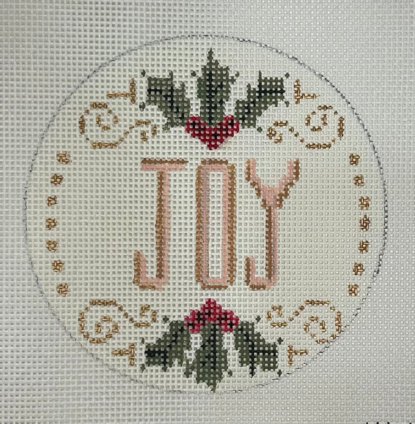 Joy with Holly Ornament Canvas