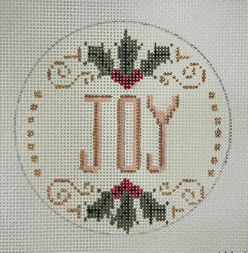 Joy with Holly Ornament Canvas