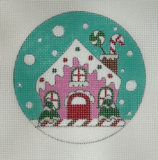 Pink Christmas House Ornament Canvas