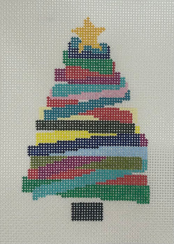 Stackable Multicolored Christmas Tree Canvas