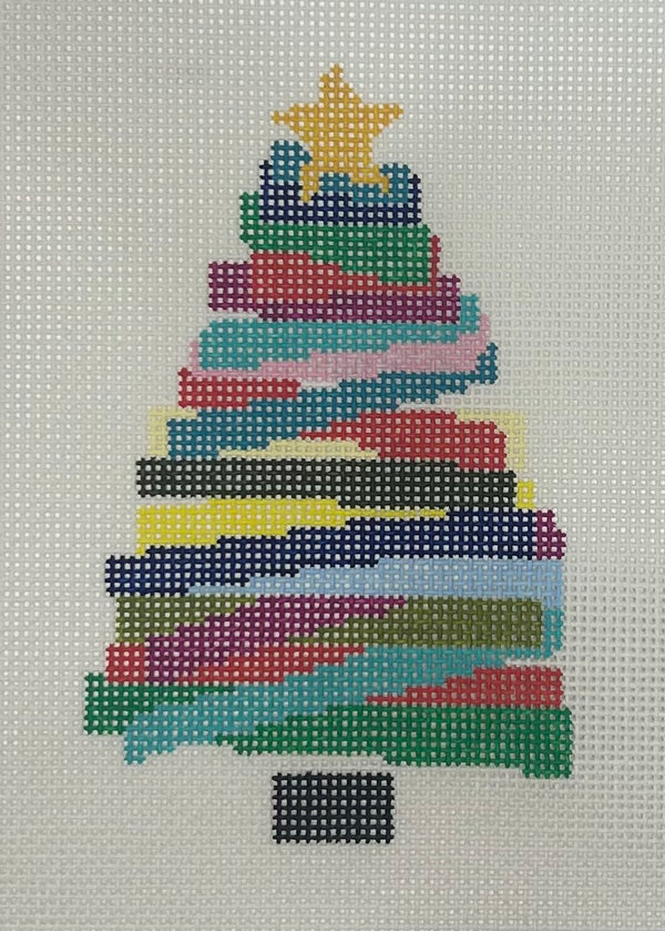 Stackable Multicolored Christmas Tree Canvas
