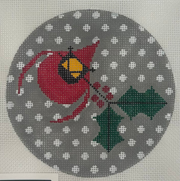 Charley's Cardinal w/ Holly Ornament Canvas