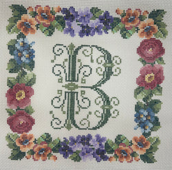 Victorian Alphabet Floral Canvas