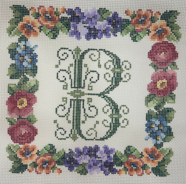 Victorian Alphabet Floral Canvas
