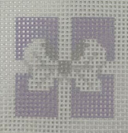 White Ribbon on Lavender Canvas