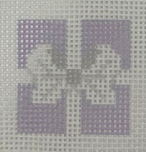 White Ribbon on Lavender Canvas