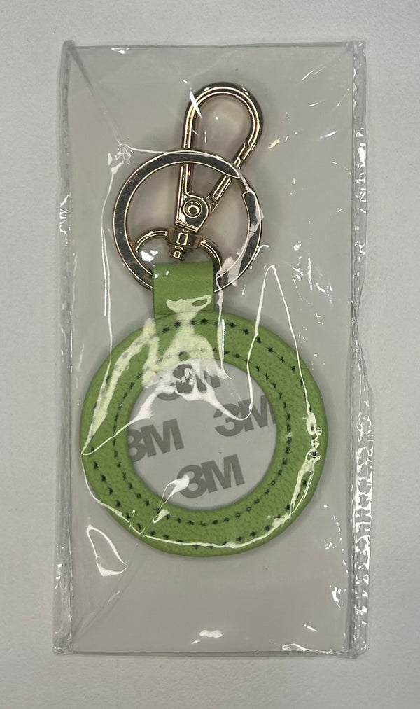 Self-Finishing Leather Key Fob- Lime
