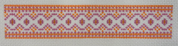 French Keychain Canvas- Pink/Orange