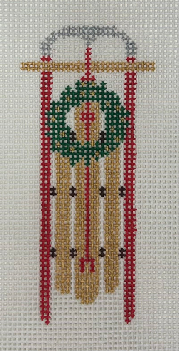 Sled with Wreath Canvas