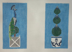 Double Topiary Peacock Sunglass Case Canvas