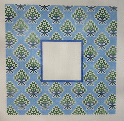 Sky Blue Medallion Frame Canvas