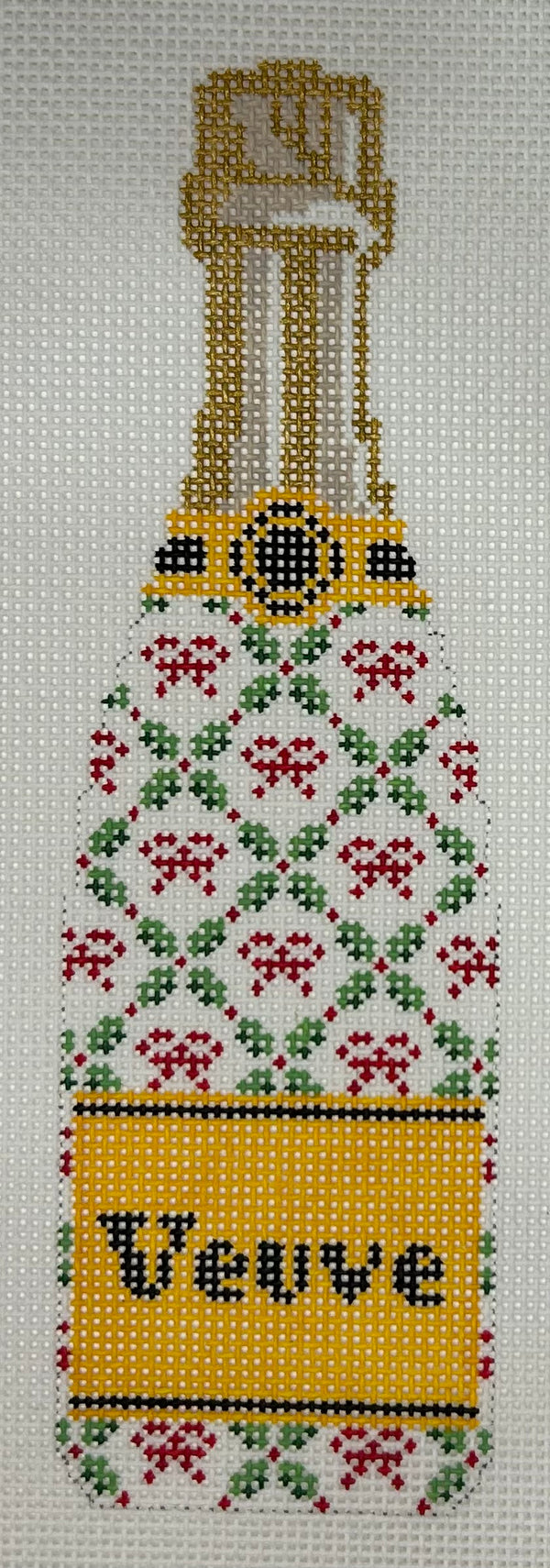 Veuve Bottle- Holiday Trellis Canvas
