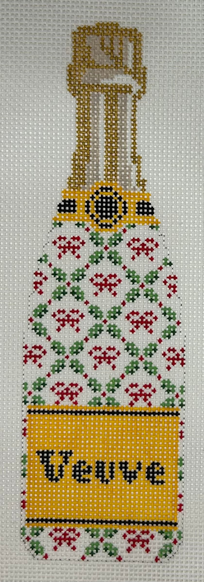 Veuve Bottle- Holiday Trellis Canvas