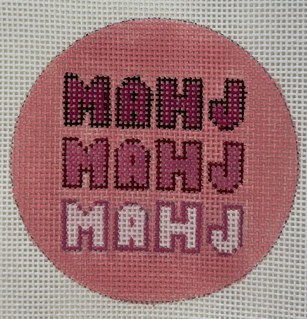 Mahj Pink Round Canvas