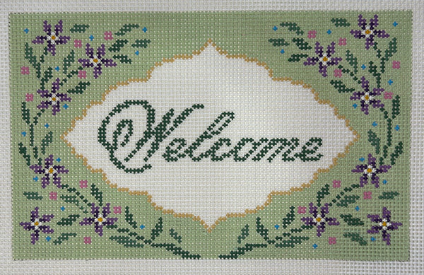Floral Welcome Sign Canvas