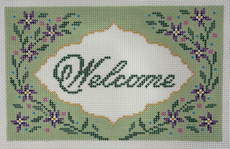 Floral Welcome Sign Canvas