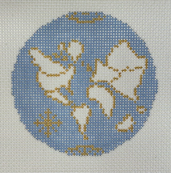 Atlas Round Canvas- Light Blue