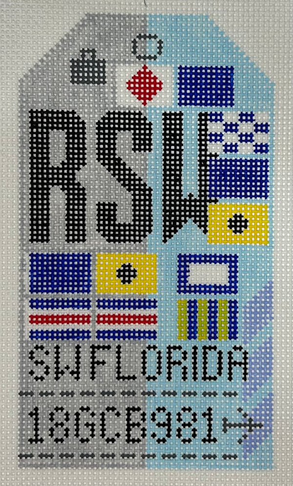 Retro Travel Tag- RSW SW Florida