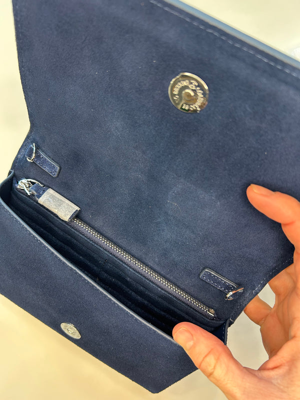 The Everyday Clutch- Cognac Suede