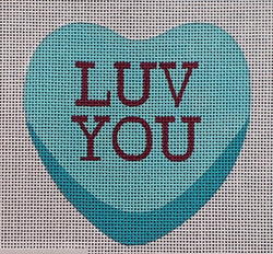 "Luv You Candy Heart Canvas"