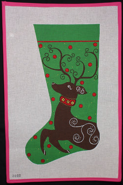 "Reindeer Stocking Canvas"