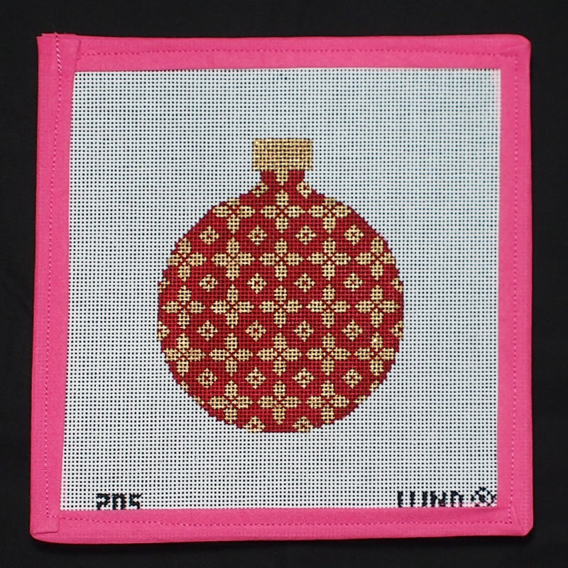 "Geometric Red and Gold Ornament"
