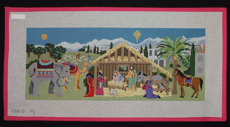 "Large Nativity Stable Canvas"